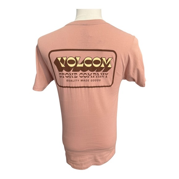Volcom Stone Company T-Shirt Mens Small Peach Graphic Logo‎ Short Sleeve Tee NWT - Picture 3 of 5
